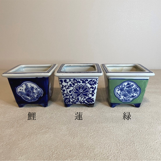 脚付スクエア鉢 S