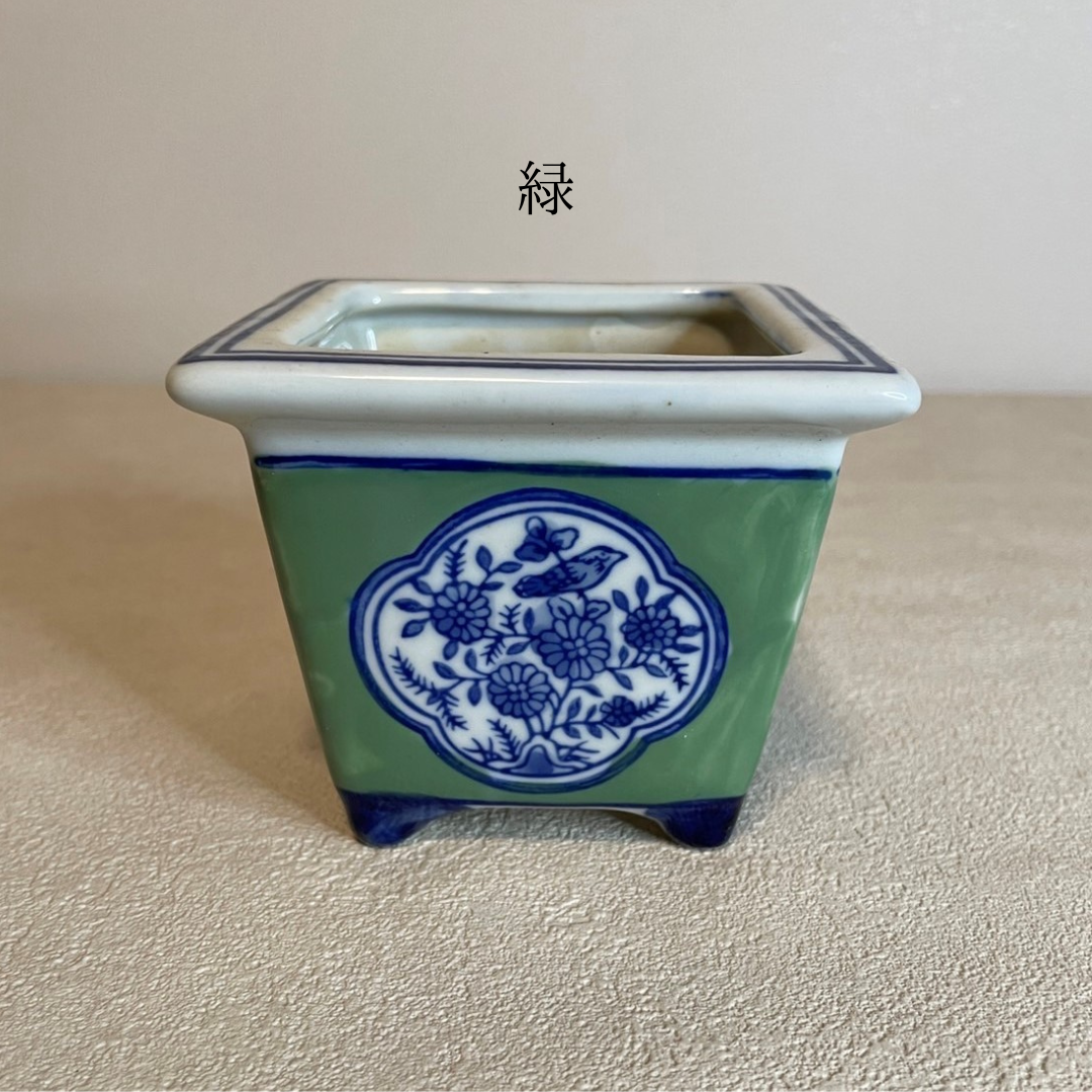 脚付スクエア鉢 S