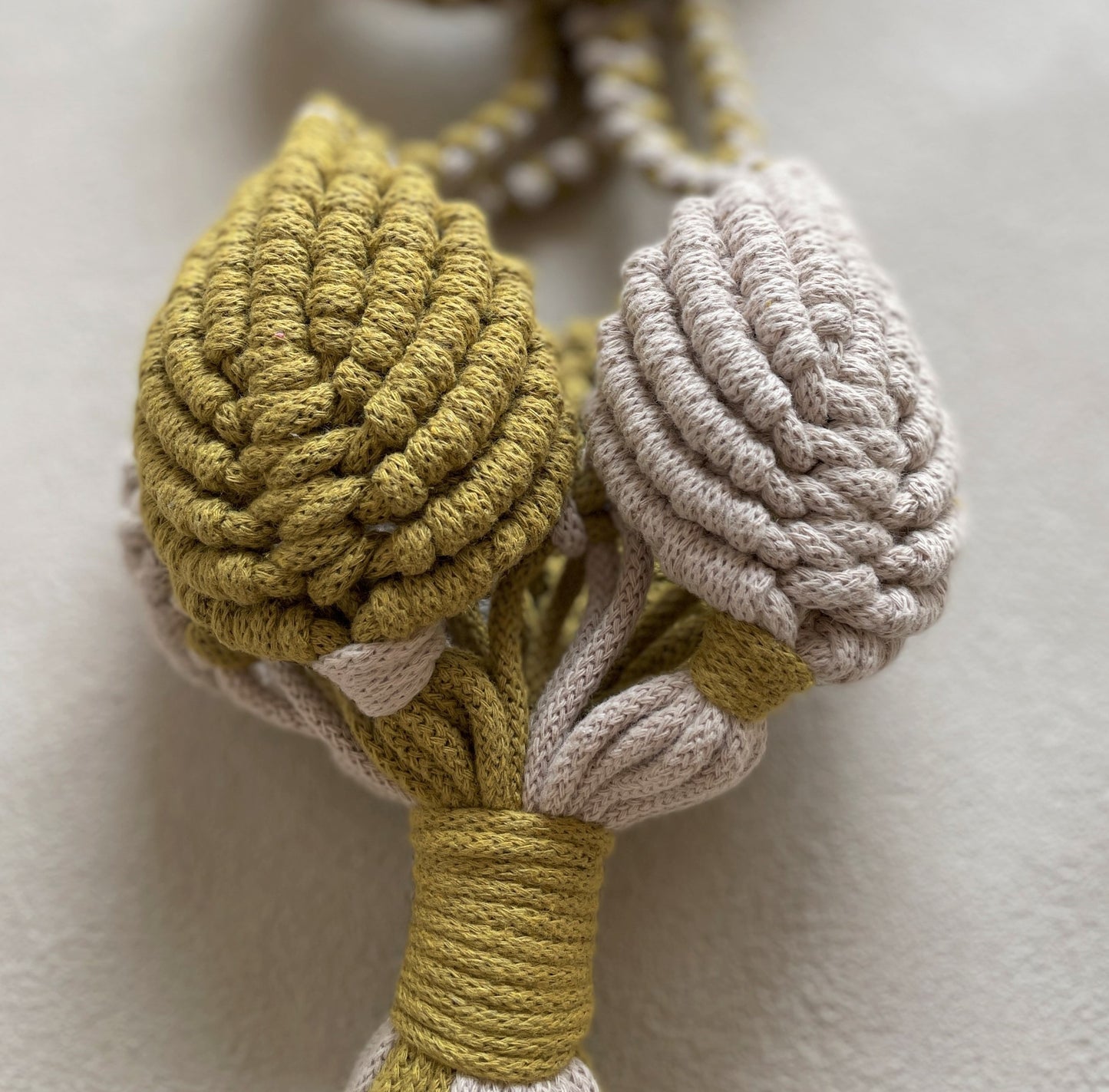 マクラメプラントハンガー _キウイ×ベージュ