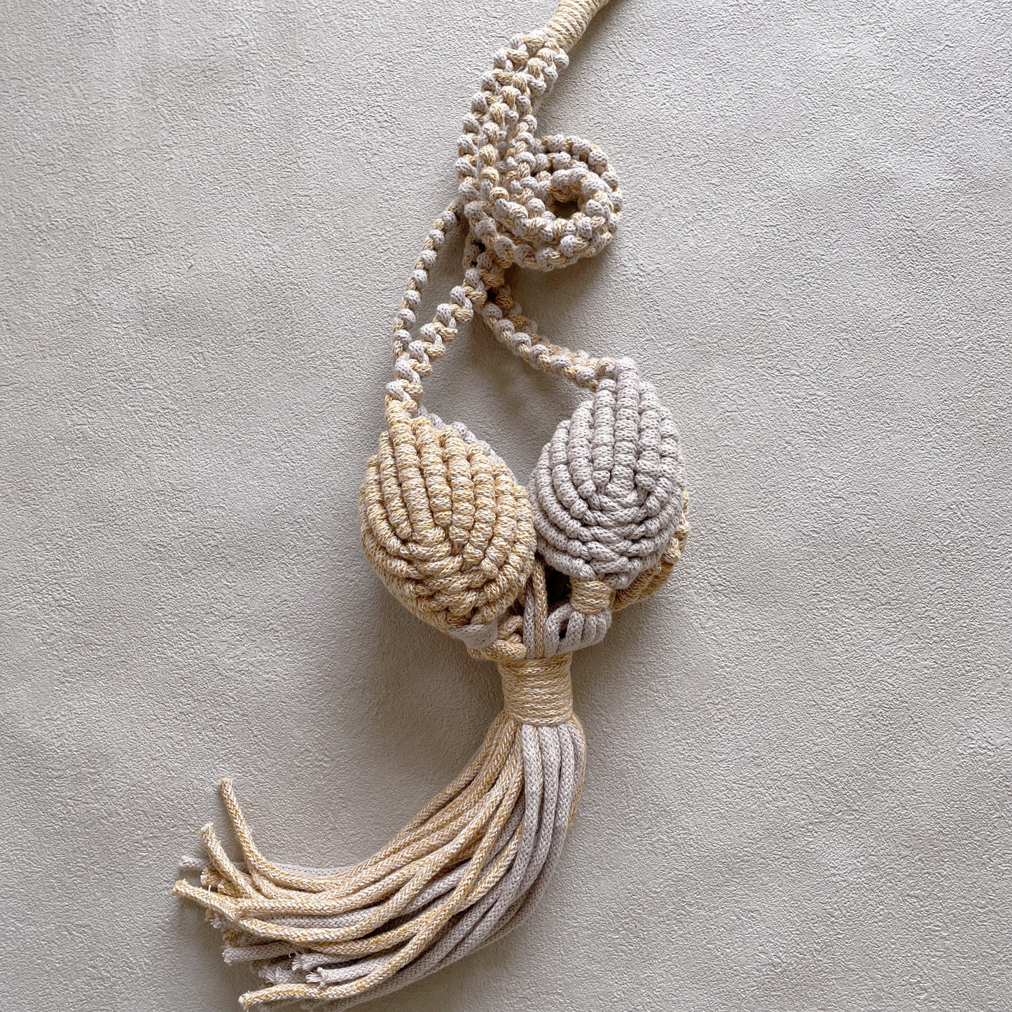 マクラメプラントハンガー_ベージュ×サンフラワー