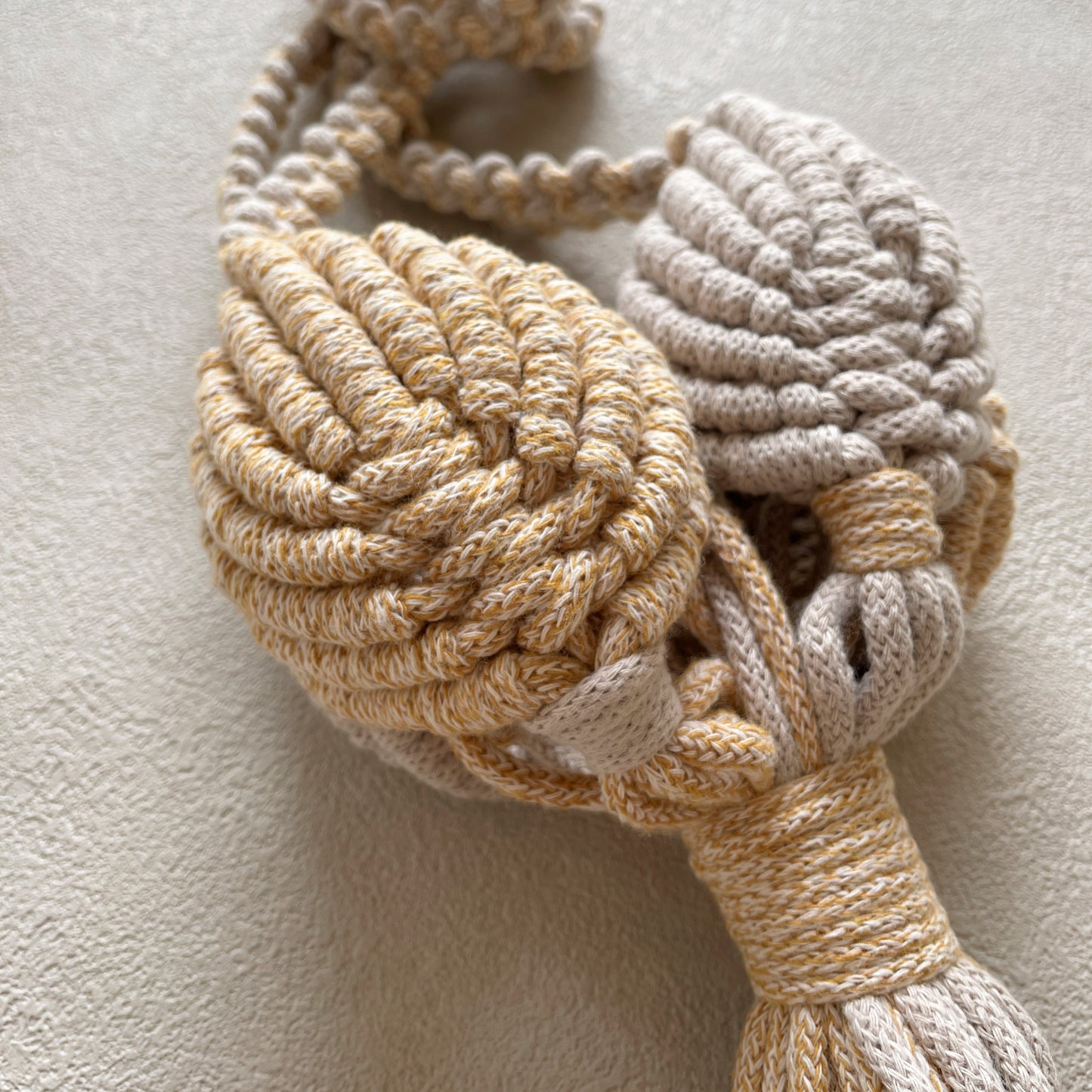 マクラメプラントハンガー_ベージュ×サンフラワー