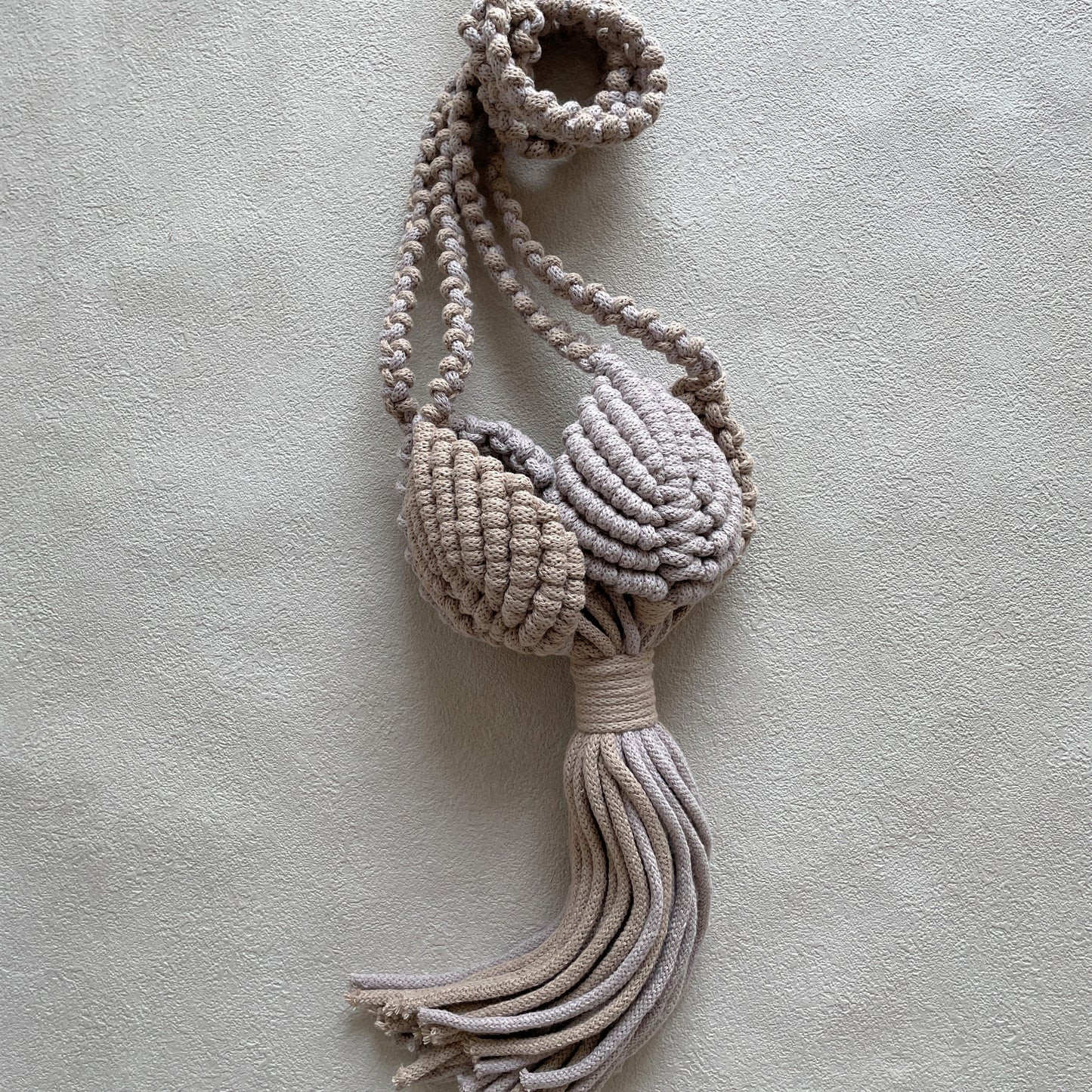 マクラメプラントハンガー_サンド×パール