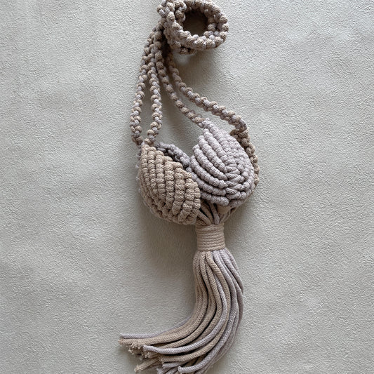 マクラメプラントハンガー_サンド×パール