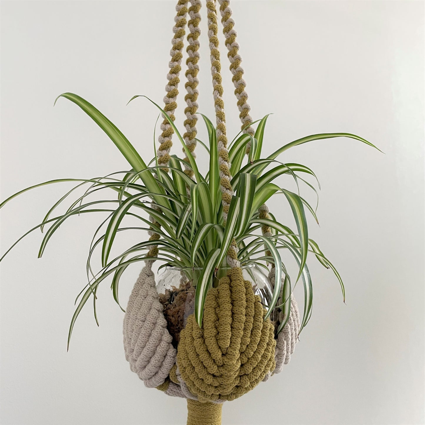 マクラメプラントハンガー _キウイ×ベージュ