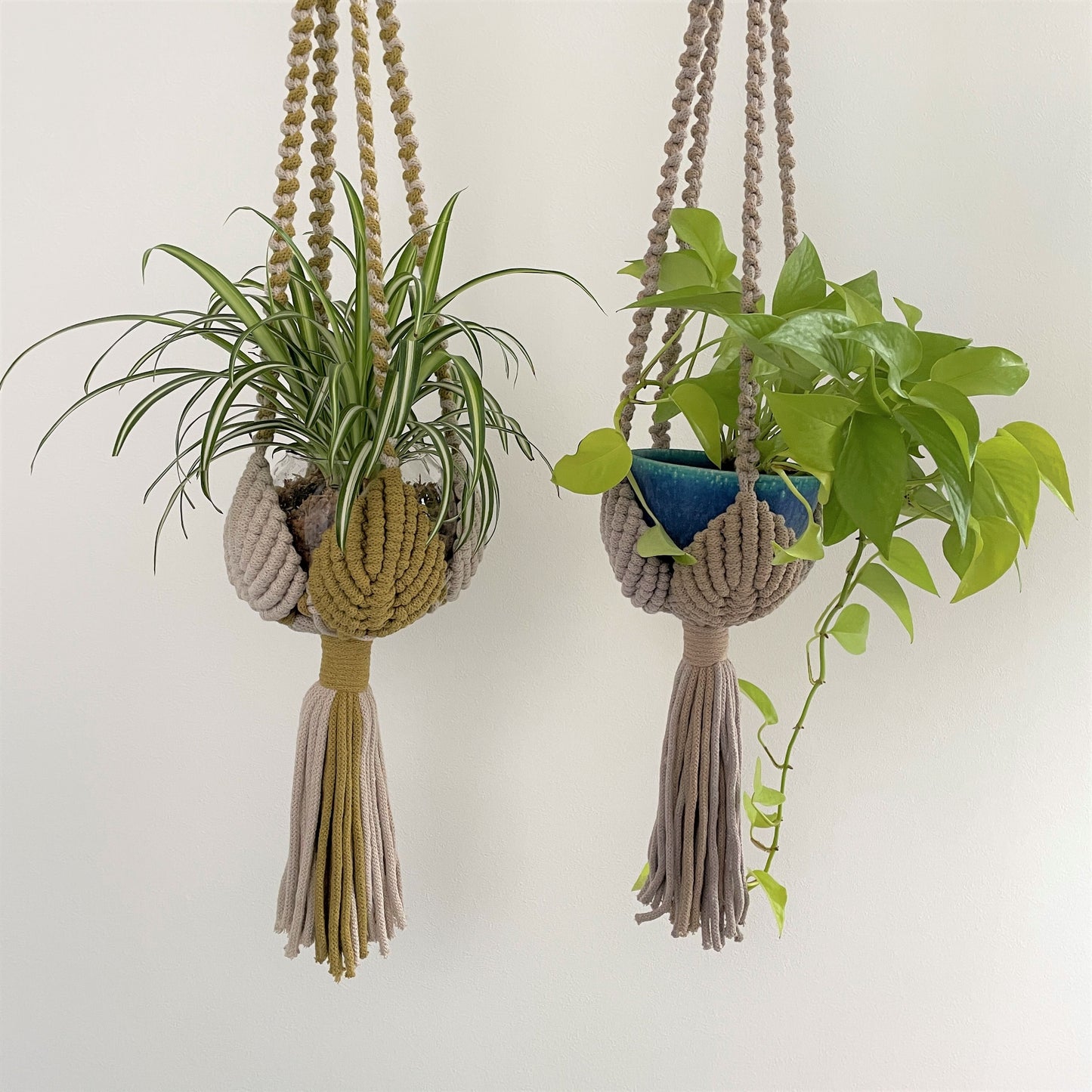 マクラメプラントハンガー_ コーヒー×ベージュ