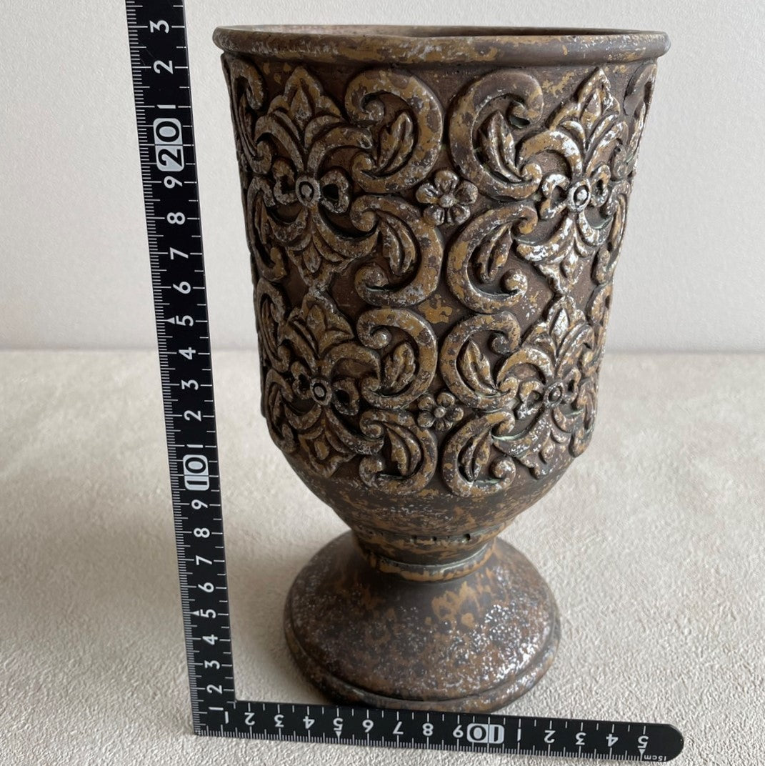 ローブ スタンドロング鉢 S アンティークブラウン