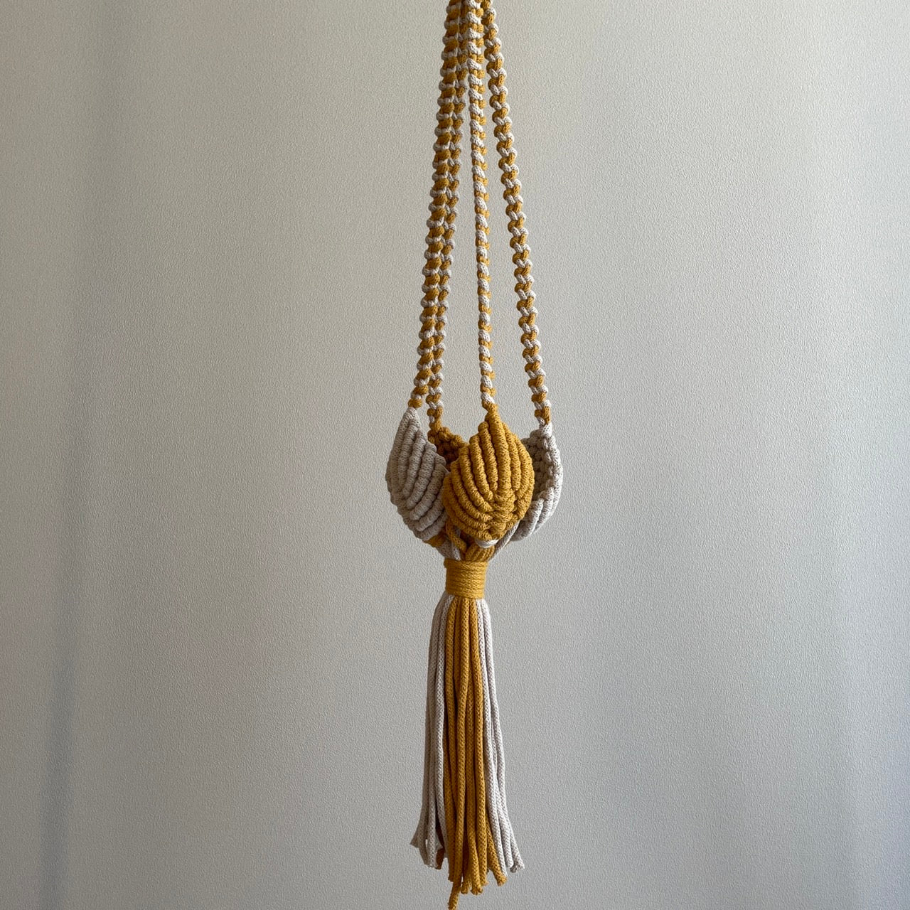 マクラメプラントハンガー _マスタード×ベージュ