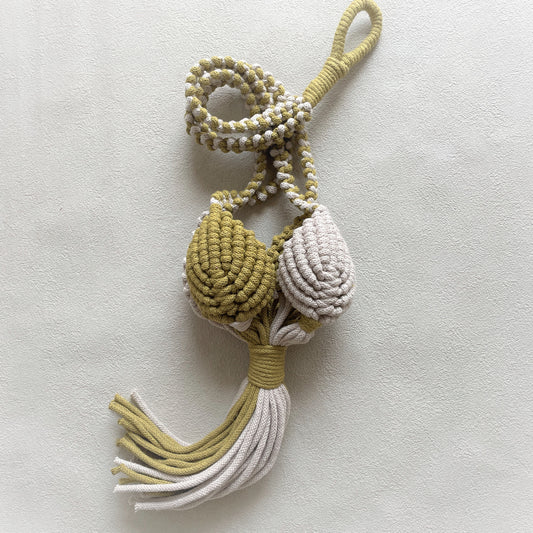 マクラメプラントハンガー _キウイ×ベージュ